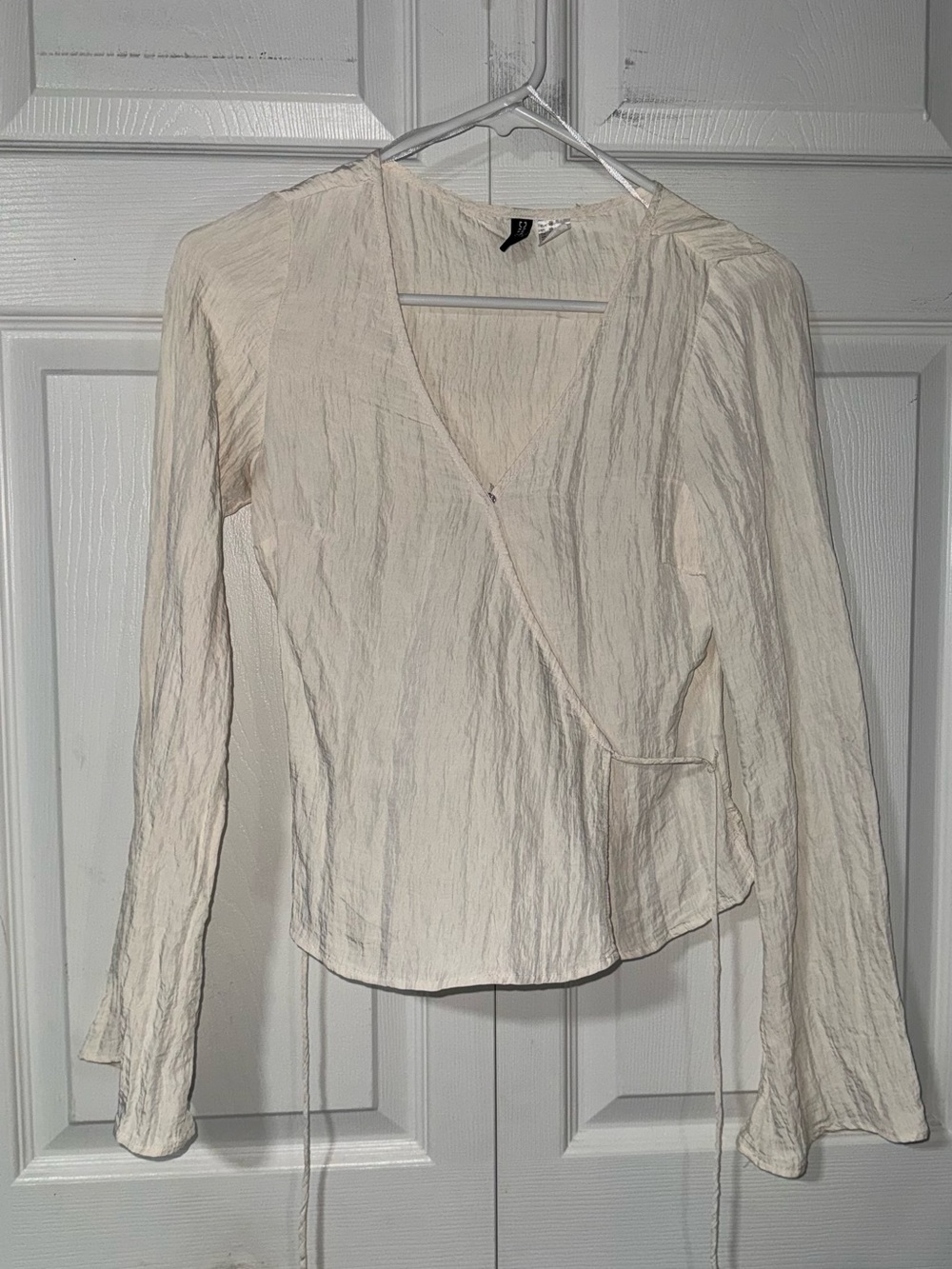 H&M Cream Wrap-Style Blouse
